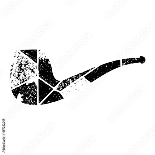 Vector Abstract pipe composed of fragmented shapes.