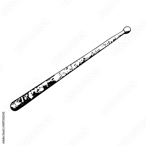 Vector Detailed of a weathered wooden club.