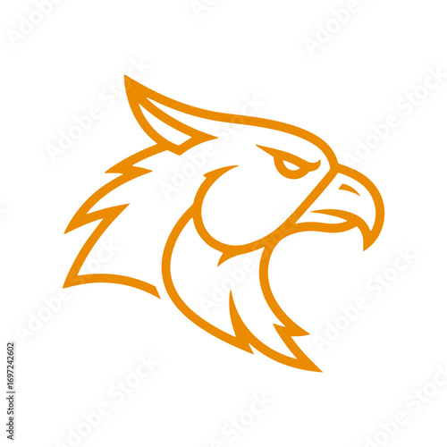 Dynamic eagle head emblem conveys power, strength, and fierce determination for brands