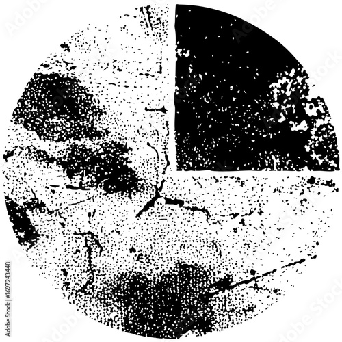 Vector Distressed human face composed of fragmented shapes.