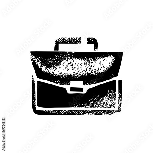 Vector Detailed briefcase in a monochrome style.