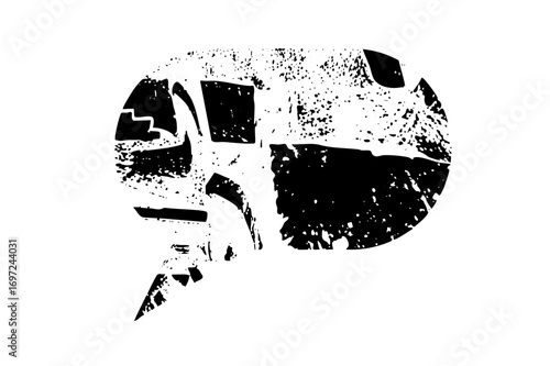 Vector Abstract fragmented face in monochrome.