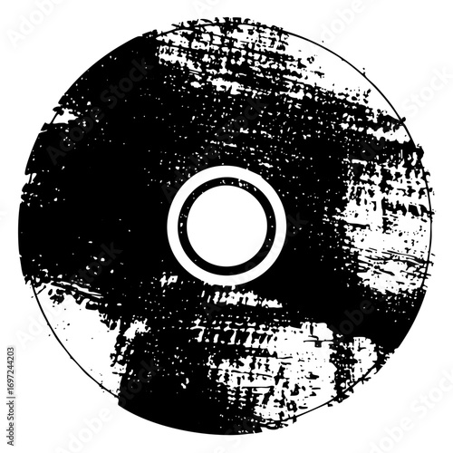 Vector Distressed circular with central void.