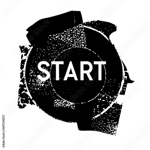 Vector Distressed circular with prominent START text.