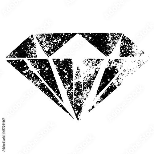 Vector Detailed black gemstone with a textured sparkle effect.