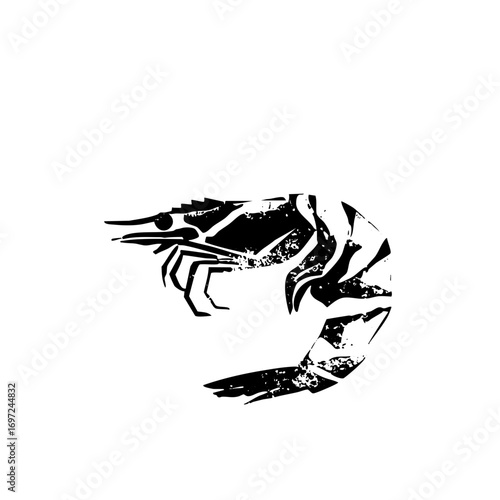 Vector Bold of a crustacean with raised claws.