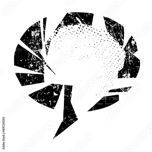 Vector Abstract shattered with radiating fractured shapes.