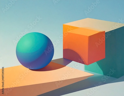 Geometric shapes in pastel colors
