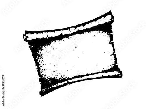Vector Distressed parchment scroll with a blank .
