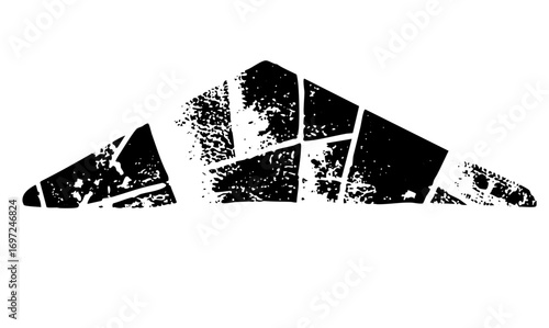 Vector Abstract jagged mountain range in monochrome.