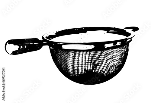 Vector Detailed strainer with a handle