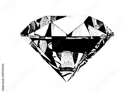 Vector Detailed of a faceted gemstone.