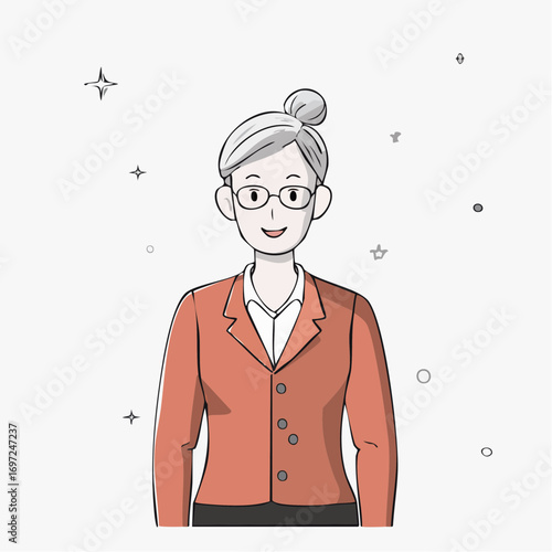 Smiling professional woman in a blazer, radiating confidence and expertise for business presentations.