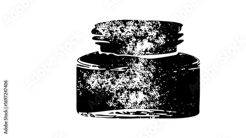 Vector Detailed of a filled glass jar with a textured appearance.
