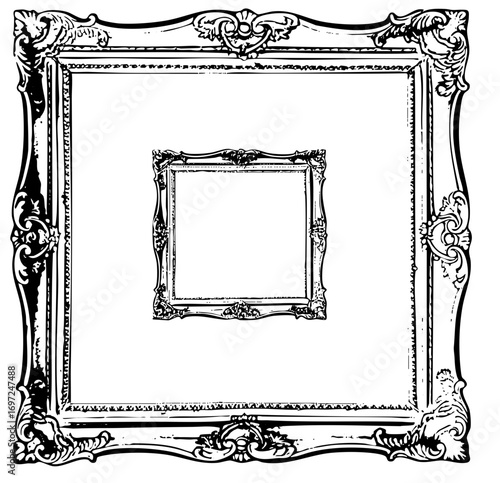 Vector Intricate ornate frames showcase nested decorative borders.