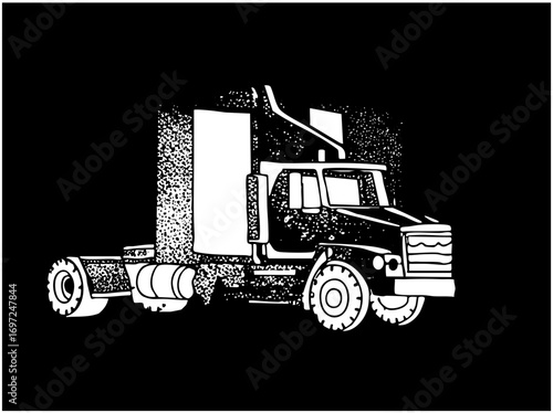 Vector Detailed vector of a heavy-duty transport truck.