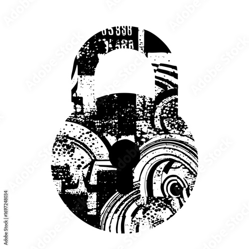 Vector Spartan Helmet Portrait with Distressed Texture