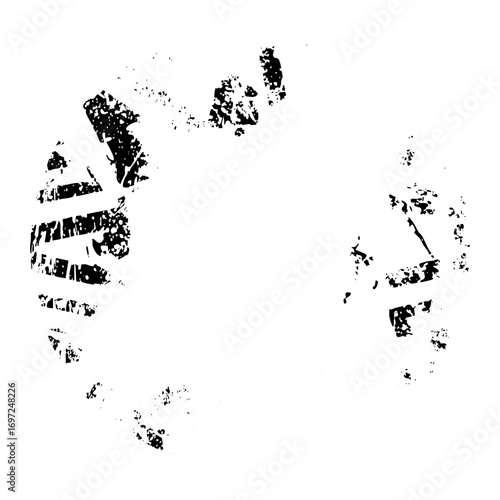 Vector Abstract bear and clock with distressed texture.