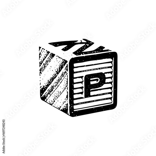 Vector Handcrafted gift box with letter .