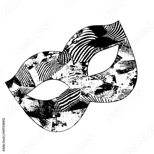 Vector Intricate feline mask with dynamic striped .