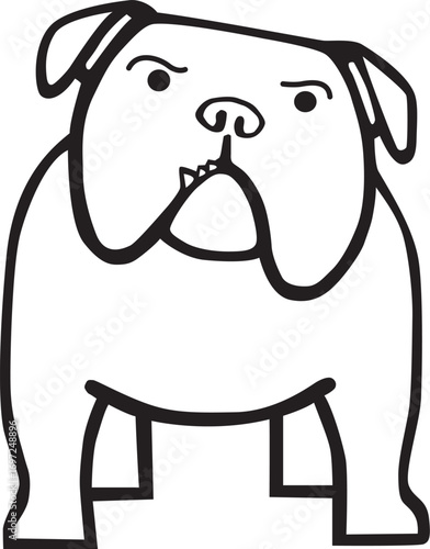 sketch vector illustration design icon logo symbol decoration decoration bulldog dog guarding the house as a friend of man