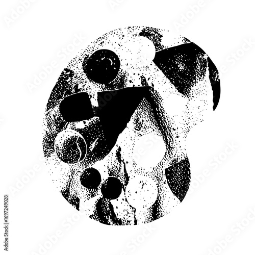 Vector Abstract monochrome features dynamic shapes and fragmented forms.