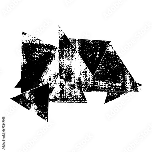 Vector Abstract geometric triangles form a dynamic distressed composition.