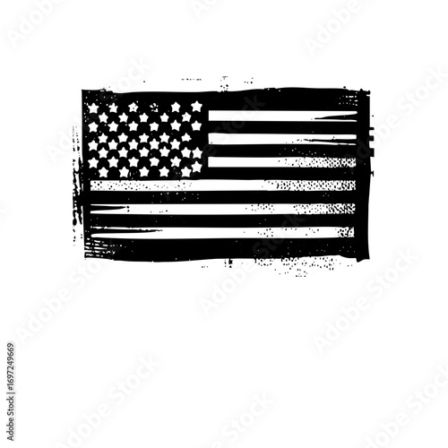 Vector Distressed of a national emblem with stars and stripes.