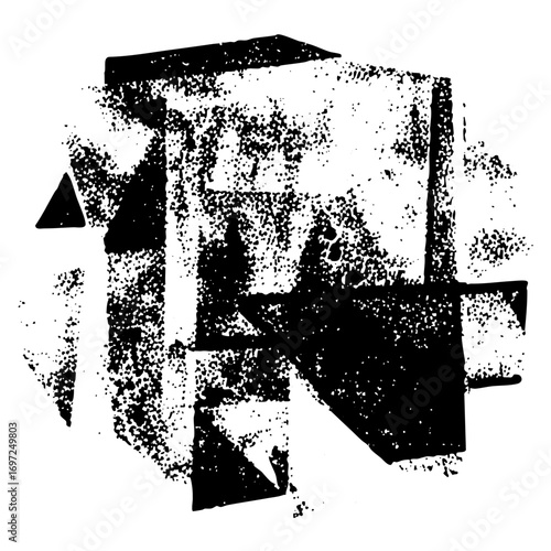 Vector Abstract geometric shapes create a dynamic fragmented .