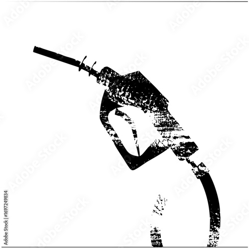 Vector Fuel pump nozzle dispensing gasoline into vehicle tank.