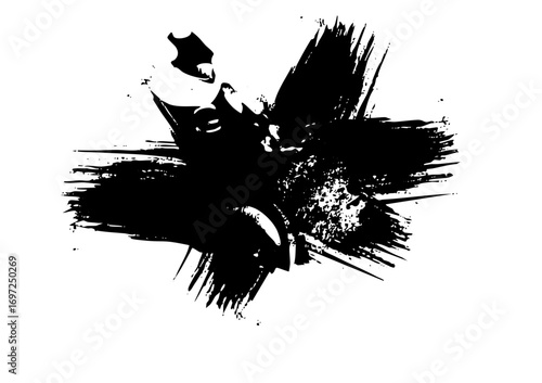 Vector Dynamic superhero figure with brushstroke effects.