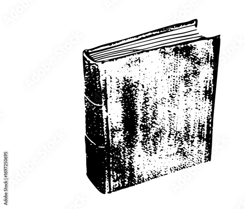 Vector Vintage book with textured cover and pages.