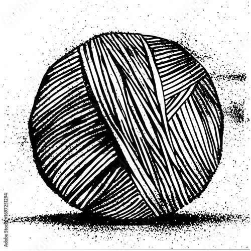 Vector Detailed of a textured sphere with linear .