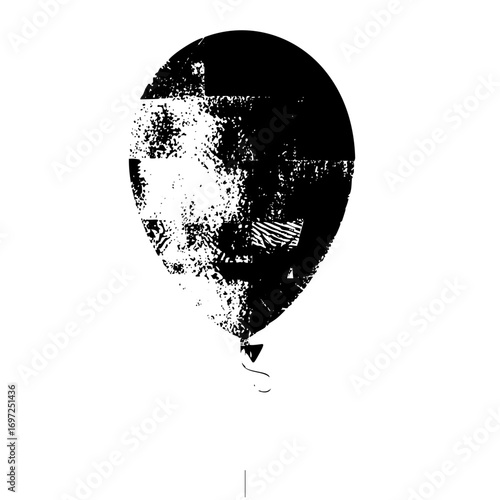 Vector Abstract balloon with distressed texture