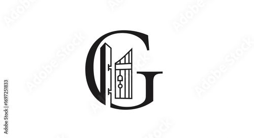 Elegant monogram logo showcasing gateway between letters G and J for exclusive brand identity