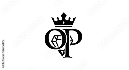 Sophisticated initial logo featuring ornate letters and a crown offering timeless elegance and
