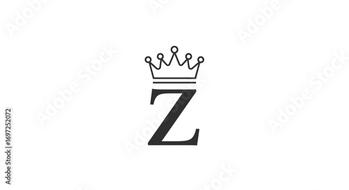 Elegant initial Z logo design with a minimalist crown for regal branding purposes