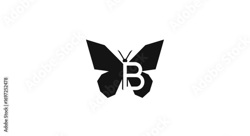 Butterfly metamorphosis logo with letter B, a symbol of transformation and personalized identity