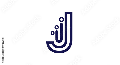 Abstract elegant letter J logo icon with minimalist design and circular accent details