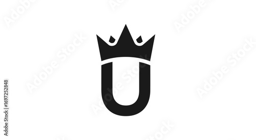 Abstract Letter U Crown Logo Design Royalty, Authority and Elegant Branding applications