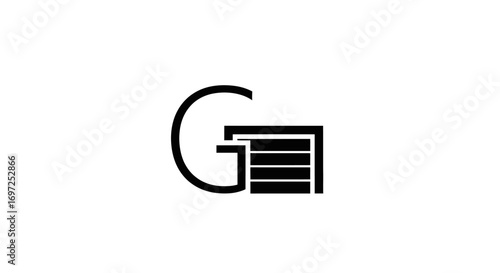 Elegant logo design combining a stylized letter G with a dynamic shutter concept illustration