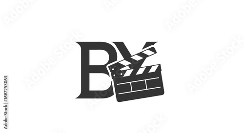 Fotografie Striking logo design featuring cinematic clapperboard and bold typography elemen