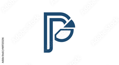 Elegant letter P logo design with geometric elements for a modern and professional brand identity