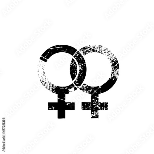 Vector Intertwined Female Symbols Representing Partnership and Equality