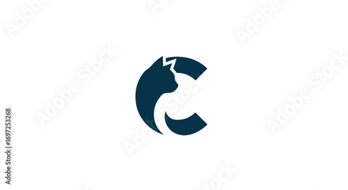 Elegant cat silhouette within the letter 'C' design conveys sophistication and modernity perfectly