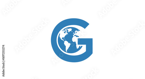 Global G Logo Symbolizing International Reach and Connectivity in Blue Design