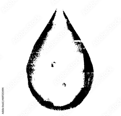 Vector Black droplet with textured edges