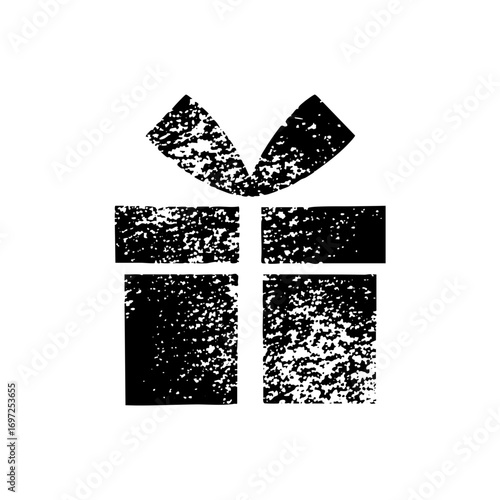 Vector Black gift box with ribbon