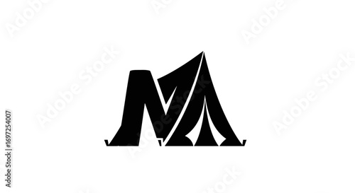 Abstract monogram with bold lines and sharp angles creating a dynamic and modern emblem