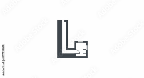 Modern apartment floor plan design showcasing a minimalist architectural concept for residential